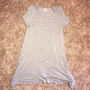 Gray Flowy T-Shirt Dress